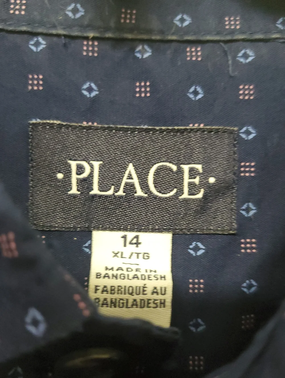 (2) The Children's Place Blue Plaid & Navy Short-Sleeve Button Shirts